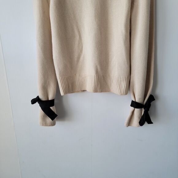 J. CREW womens 100% cashmere Pullover Sweater size XS Ribbon Bow Sleeve - Picture 4 of 7